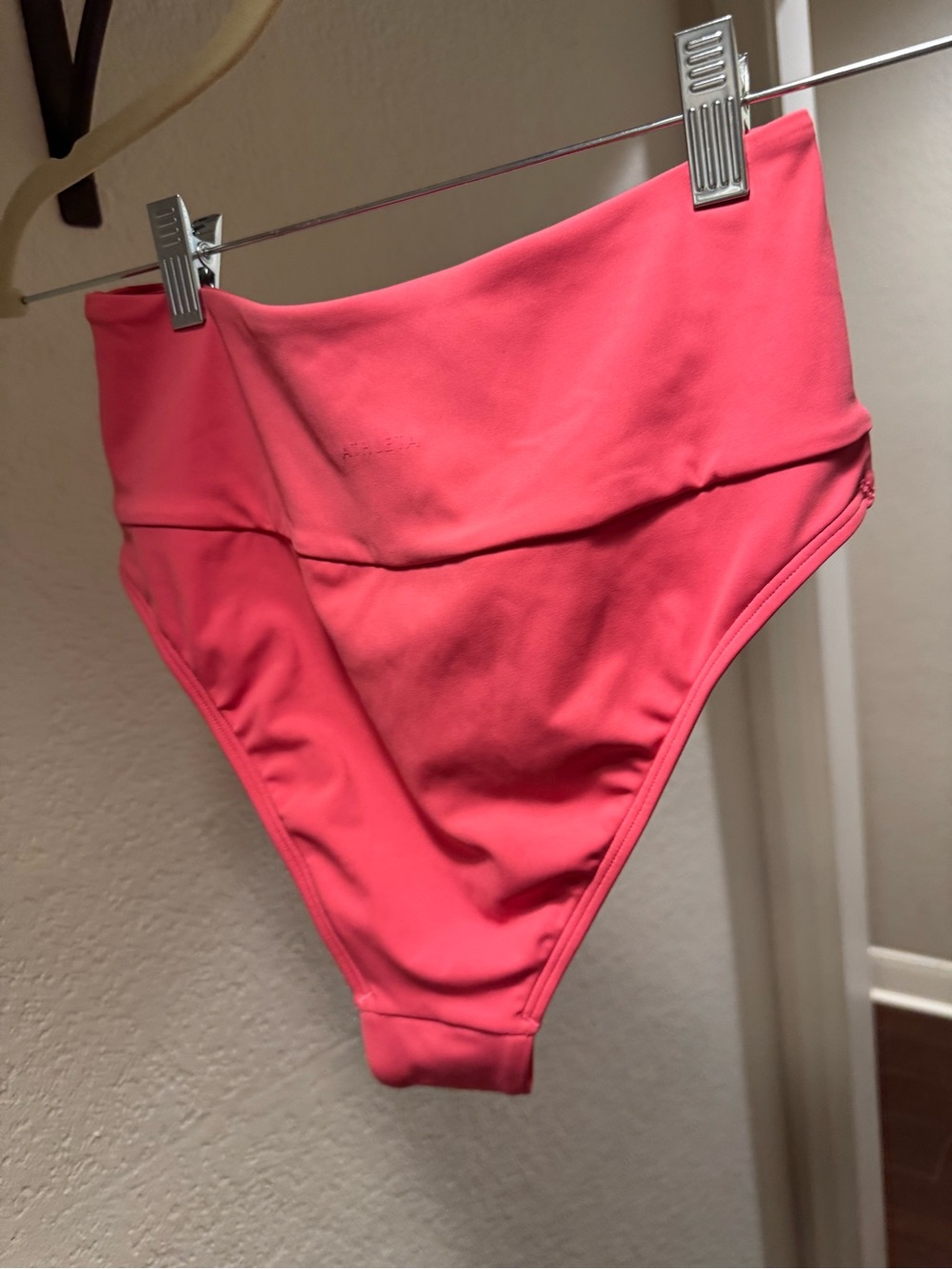 Athleta High-Waist Bikini Bottoms in hot pink